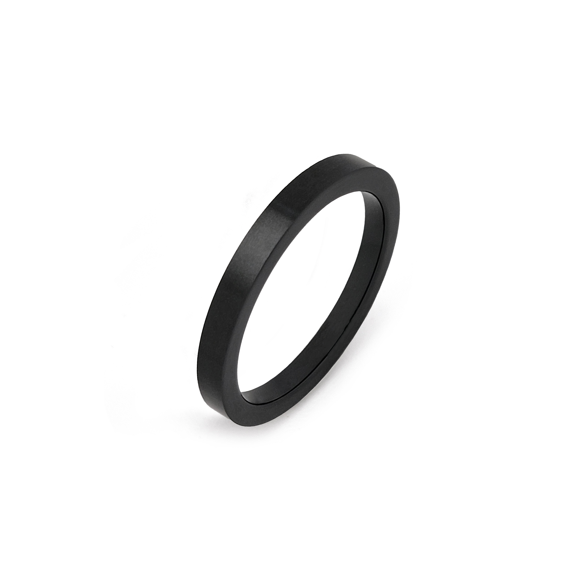 RG103B B.Tiff Plain Black Ceramic Ring [Thin Band]