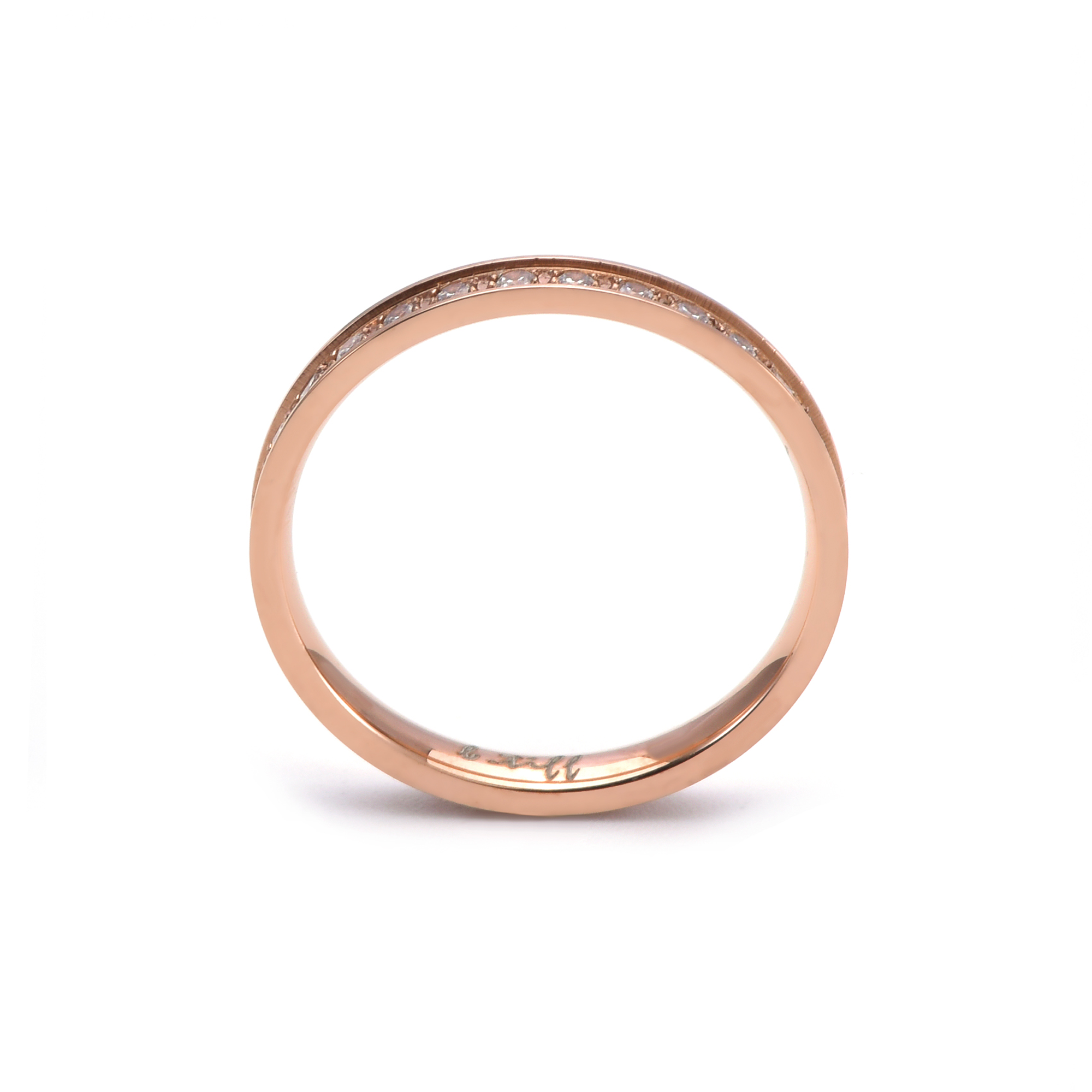 RG111RG B.Tiff Rose Gold Stacking .01 ct Eternity Ring [Thin Band]
