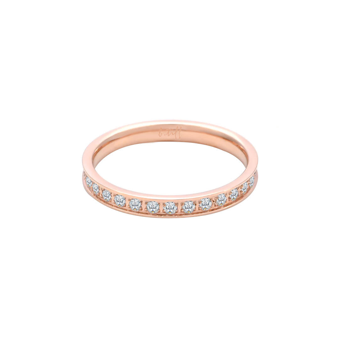 RG111RG B.Tiff Rose Gold Stacking .01 ct Eternity Ring [Thin Band]