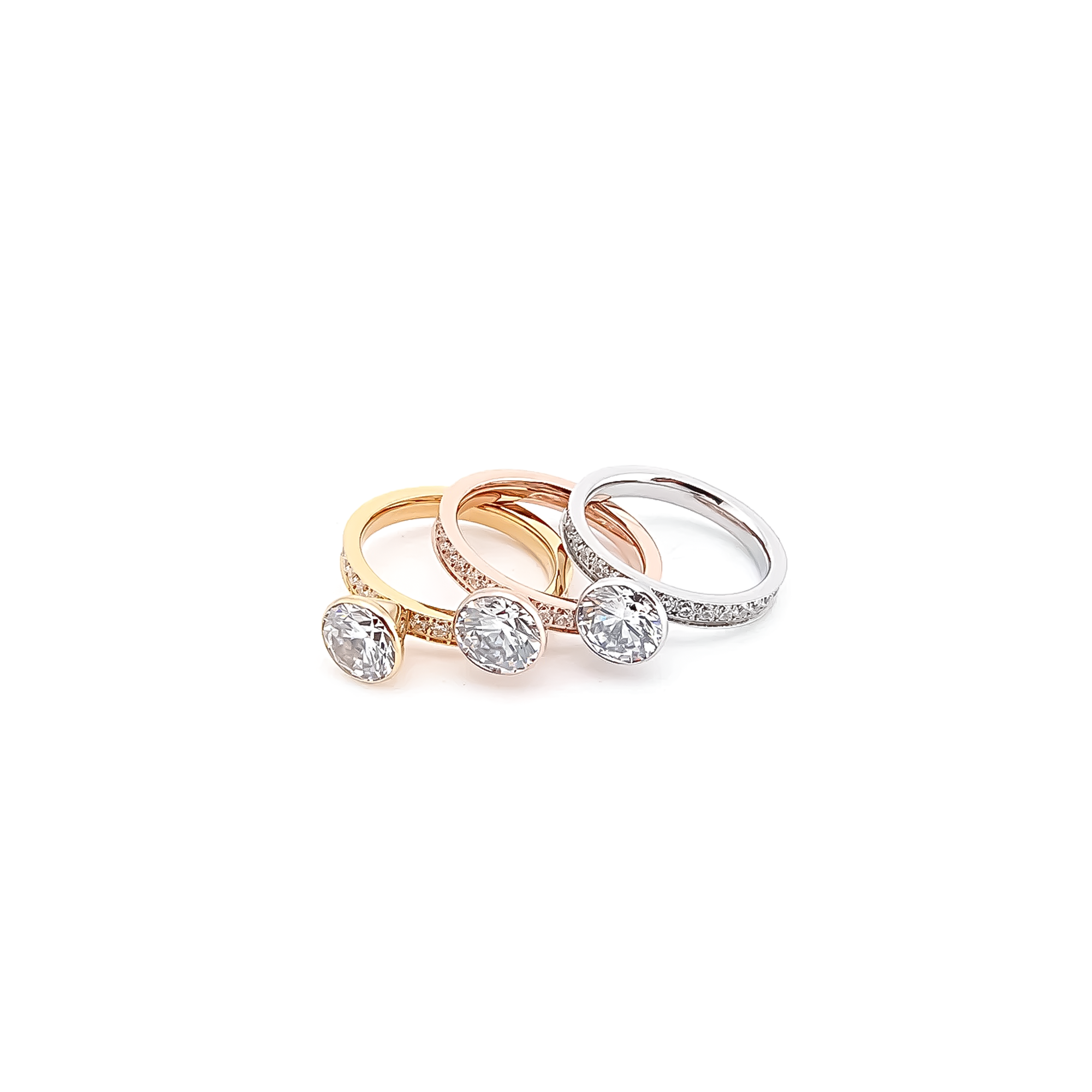 RG112G B.Tiff Gold 2 ct Solitaire Pave Engagement Ring [Thin Band]