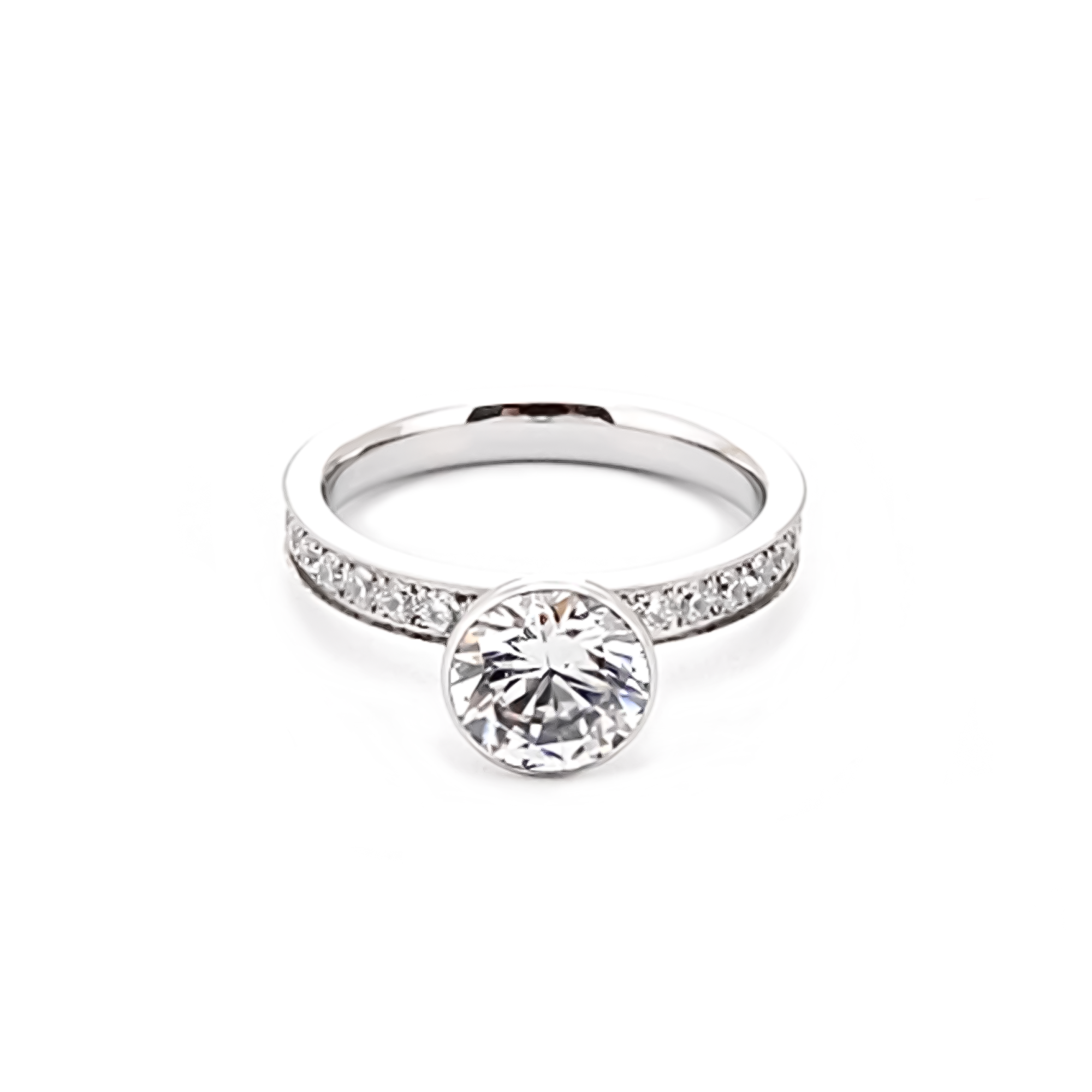 RG112W B.Tiff 2 ct Solitaire Pave Engagement Ring [Thin Band]