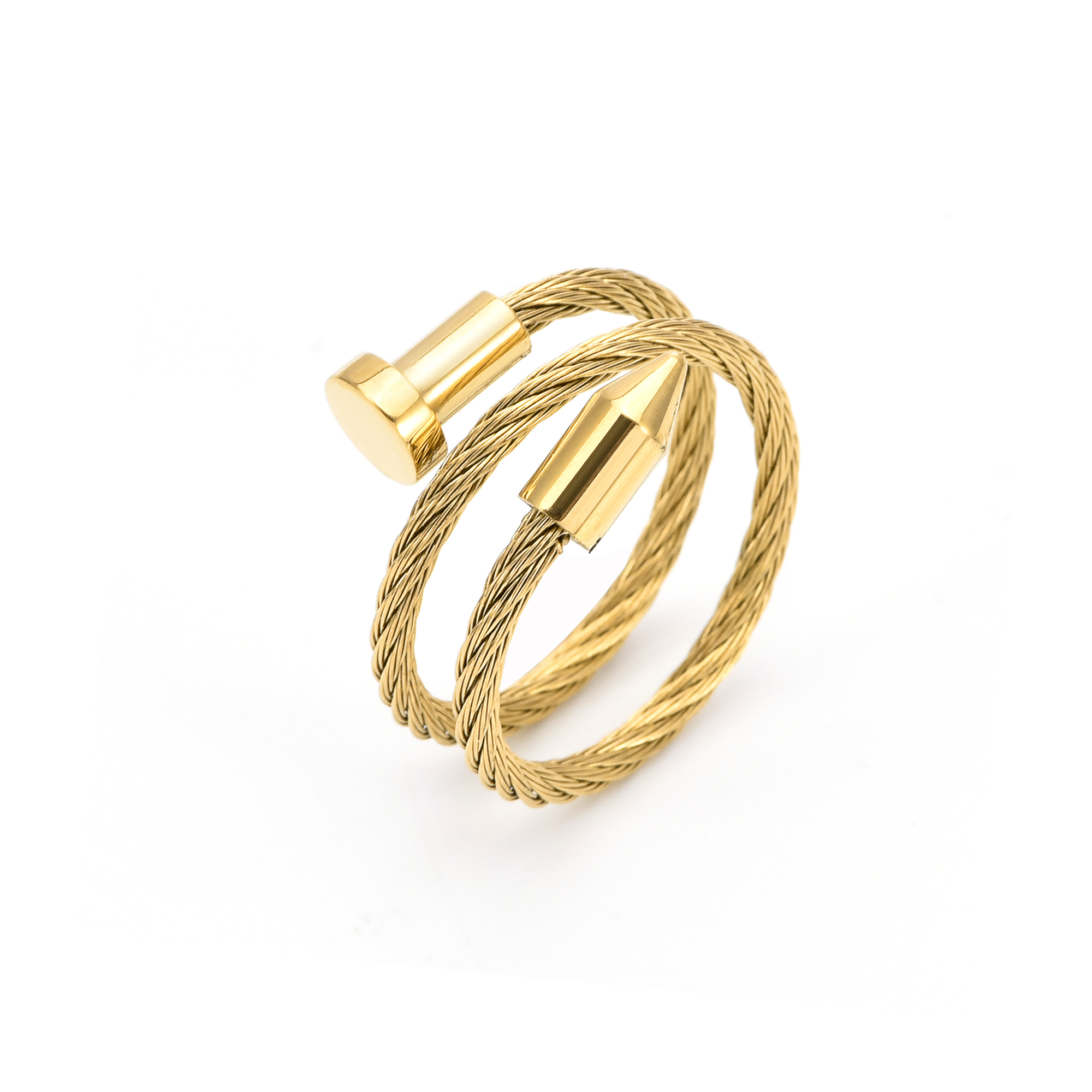 RG116G B.Tiff Gold Pointe Cable Adjustable Ring