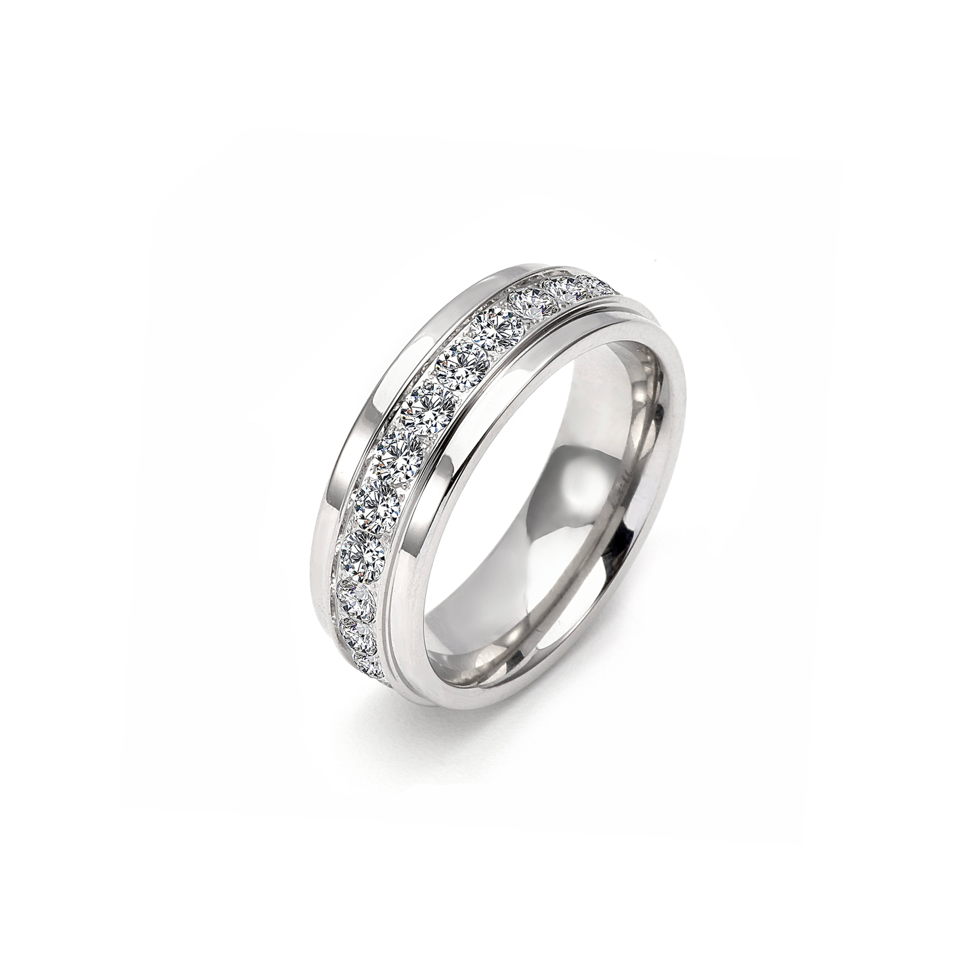 RG150W B.Tiff .02 ct Center Row Wide Eternity Ring