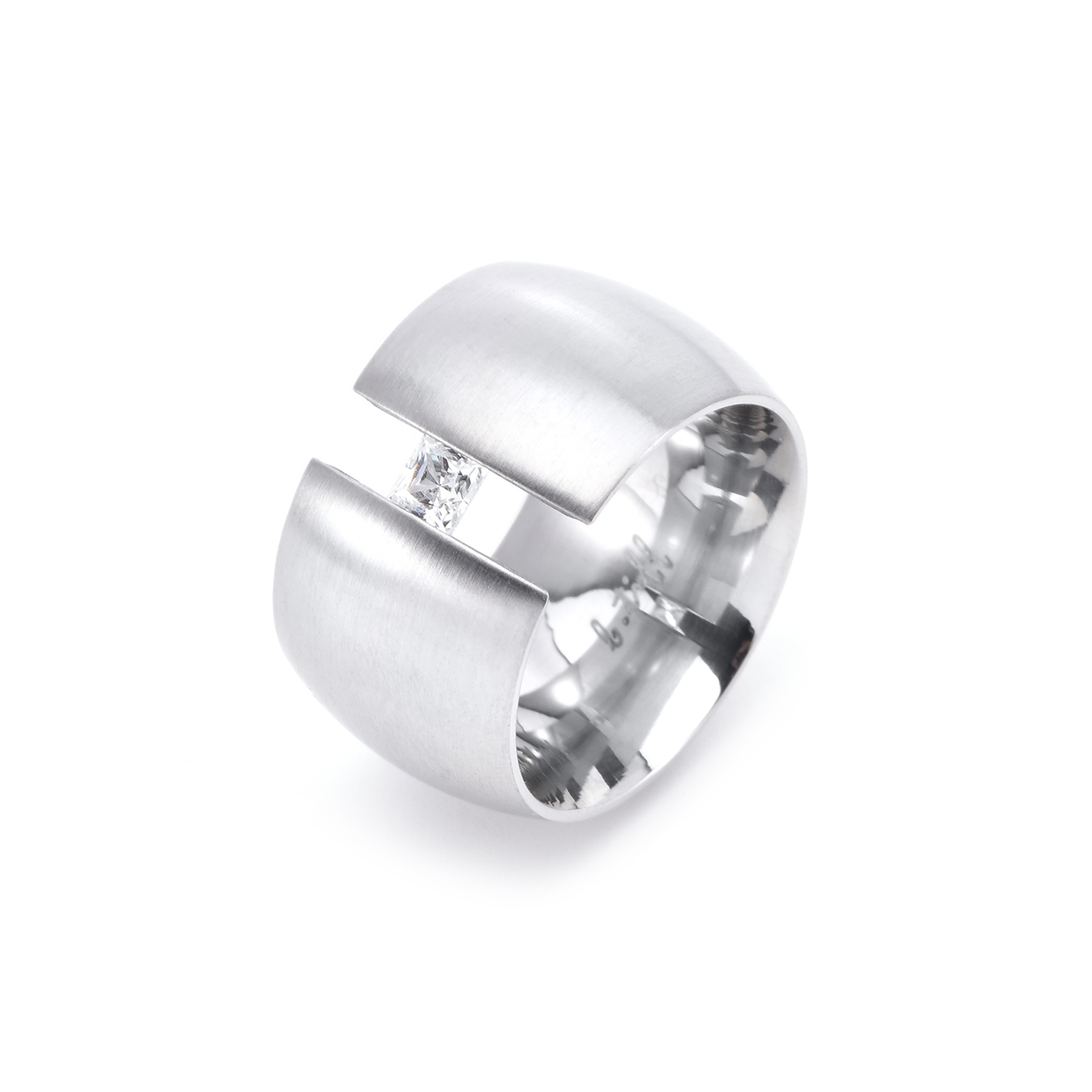 RG200W B.Tiff .5 ct Princess Cut Extra Wide Ring [Wide Band]