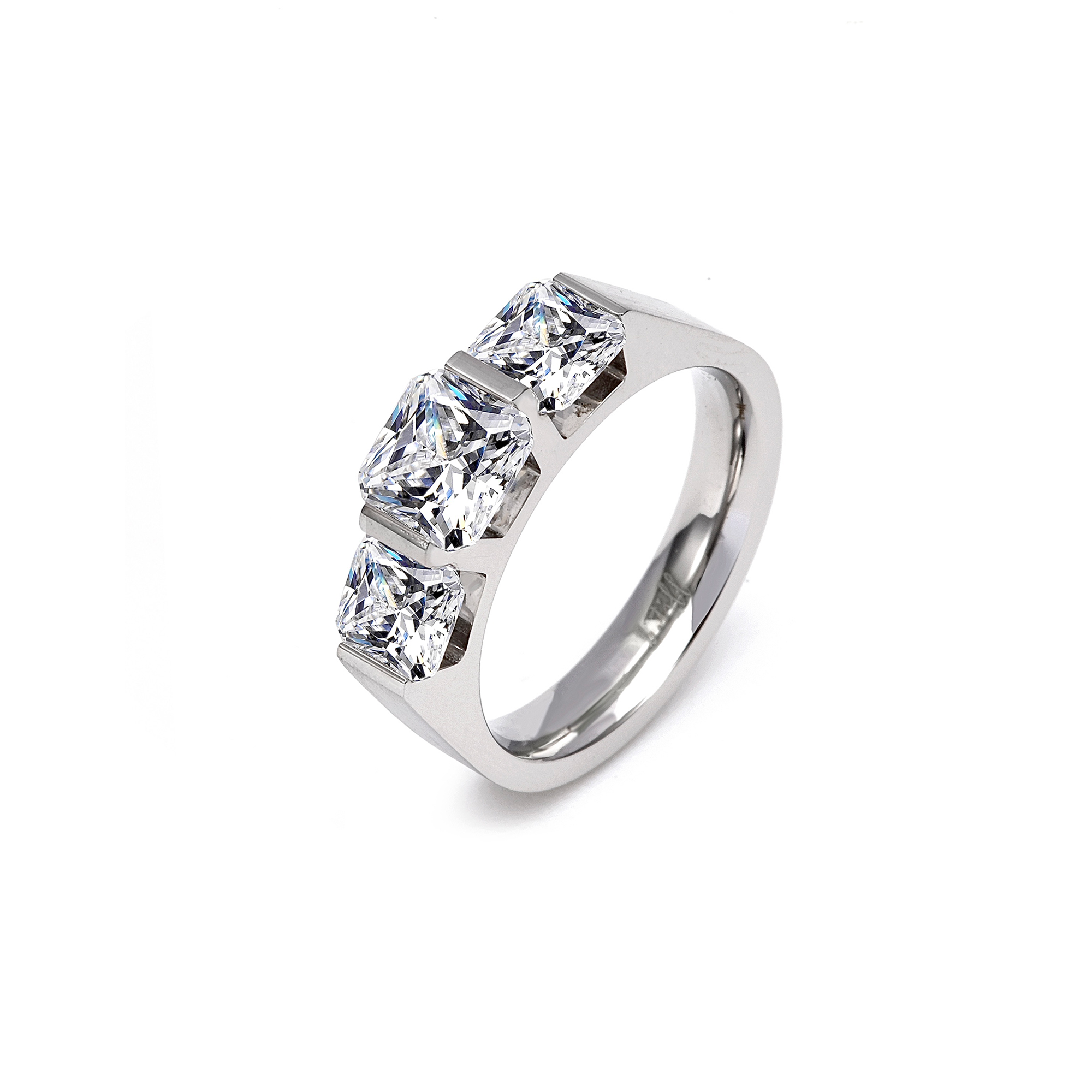 RG203W B.Tiff 3-Stone Cushion Cut Engagement Ring