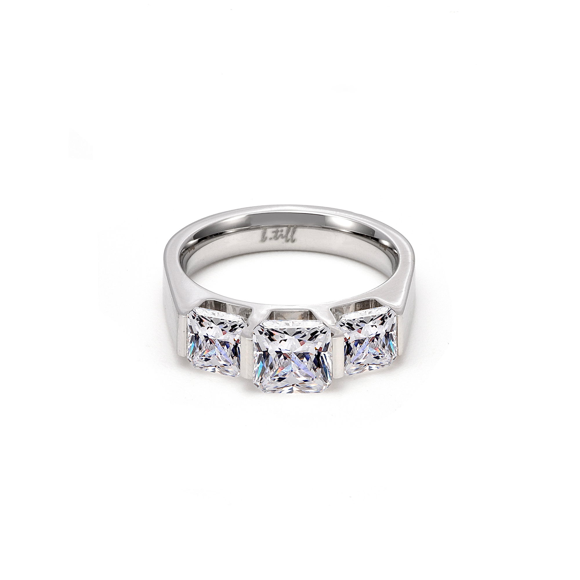 RG203W B.Tiff 3-Stone Cushion Cut Engagement Ring