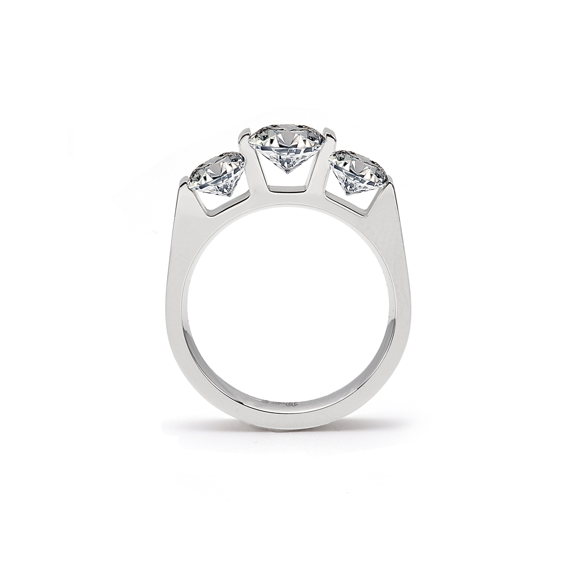 RG203W B.Tiff 3-Stone Cushion Cut Engagement Ring