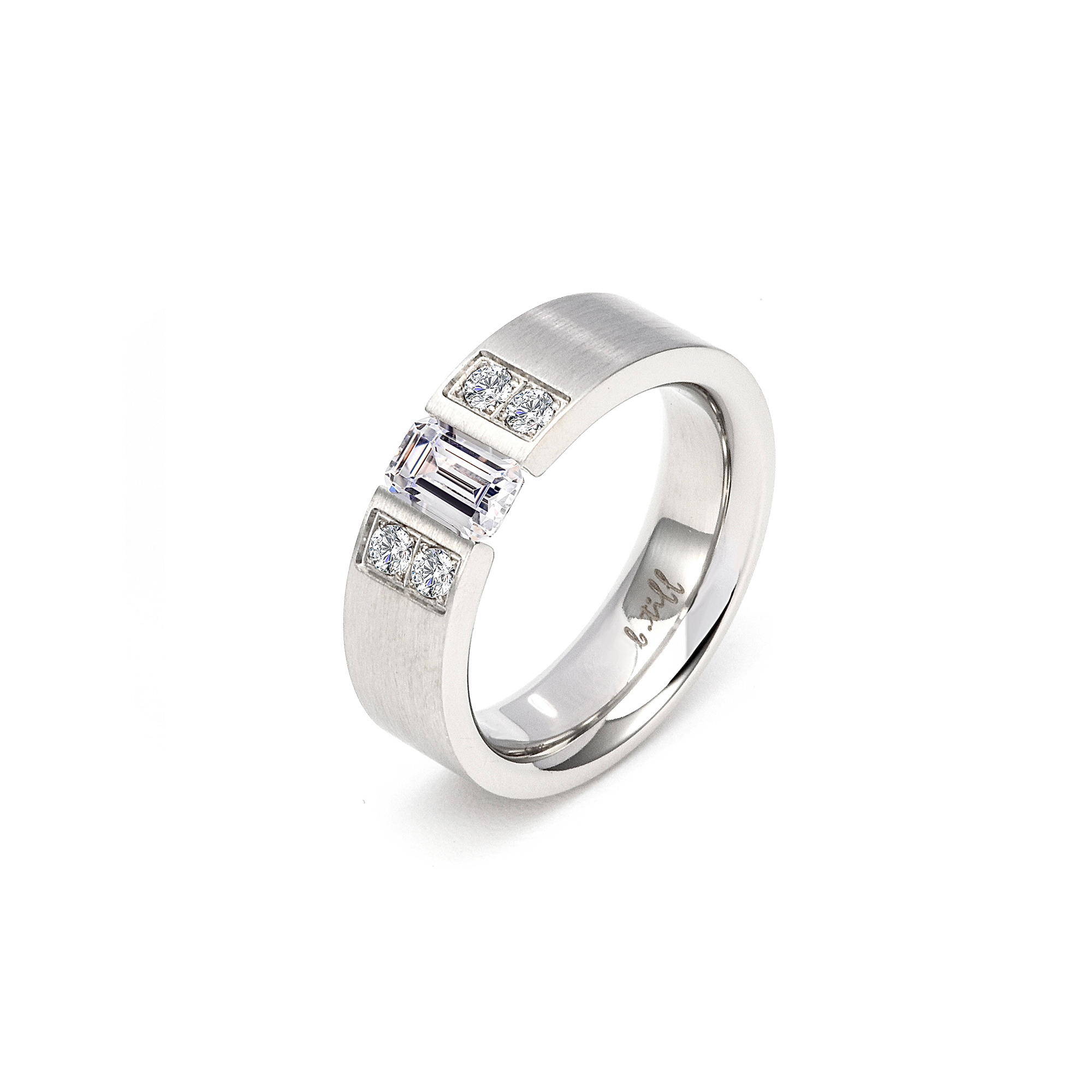 RG608W B.Tiff "Amikoj" 1/3 ct Emerald Cut Ring