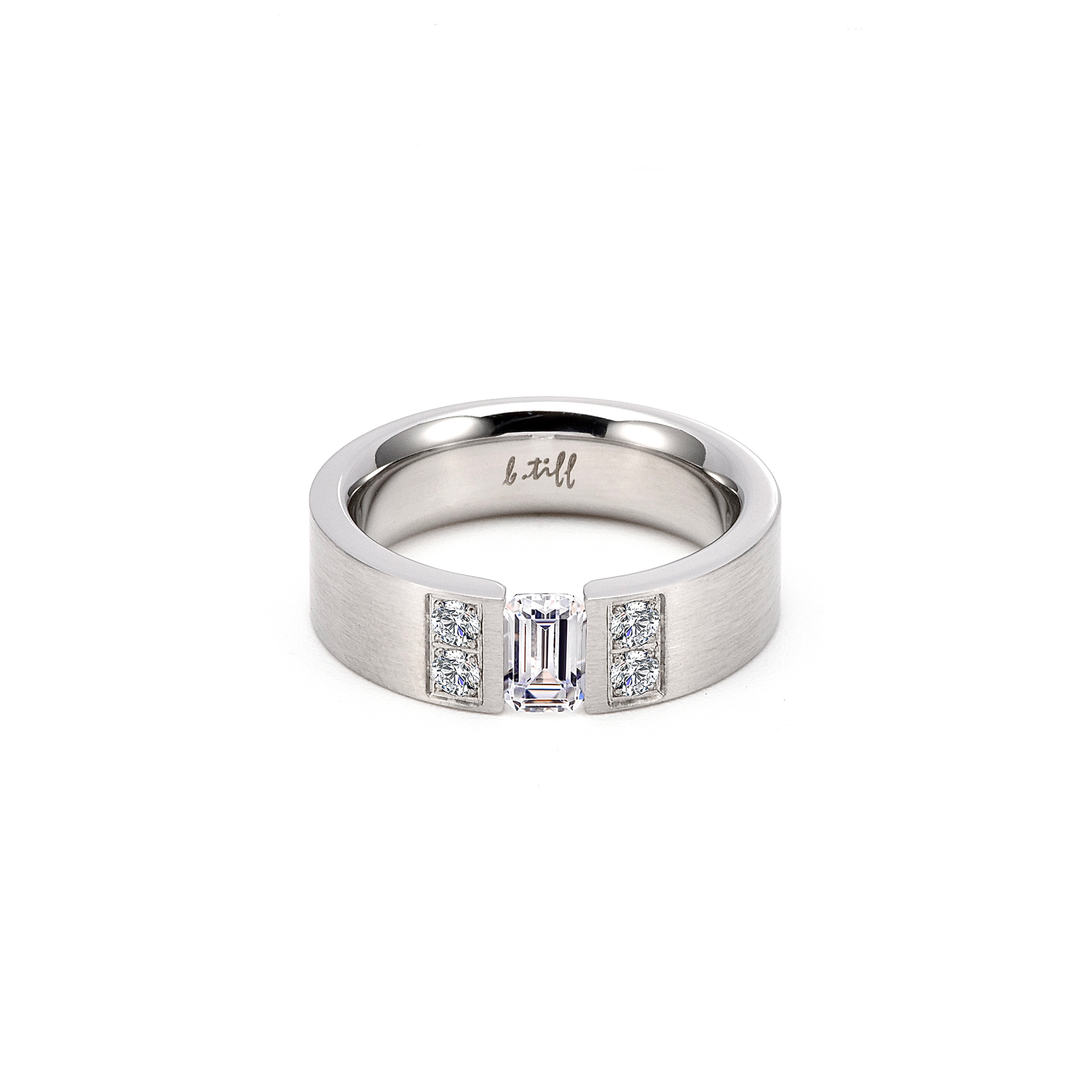 RG608W B.Tiff "Amikoj" 1/3 ct Emerald Cut Ring