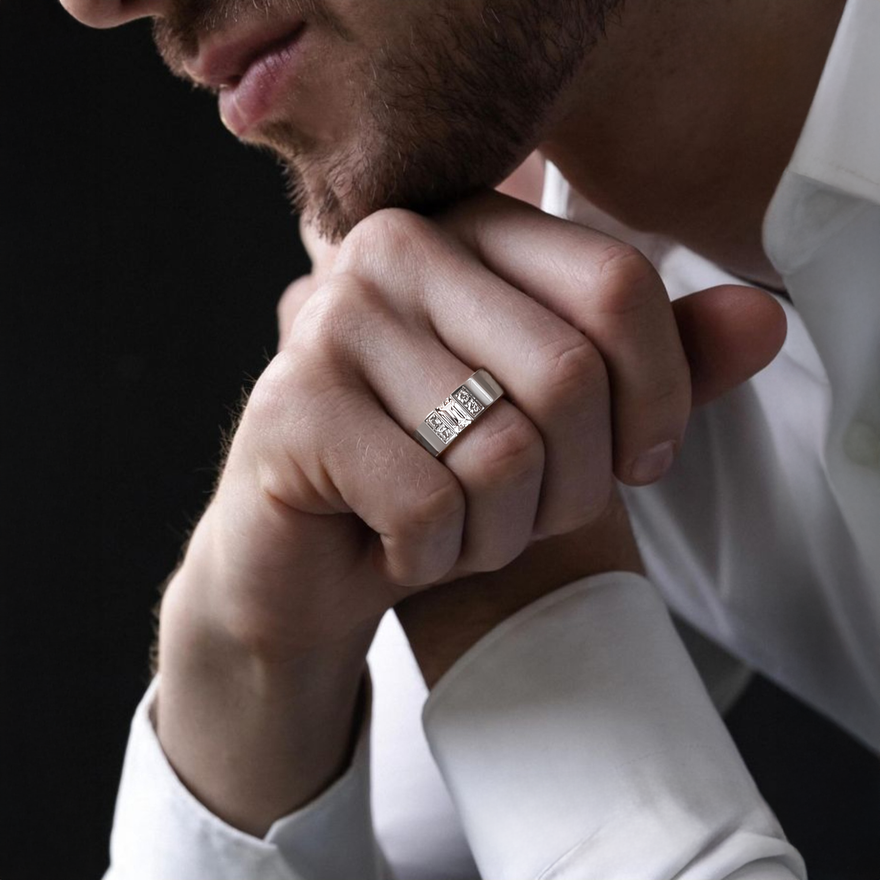 RG608W B.Tiff "Amikoj" 1/3 ct Emerald Cut Ring