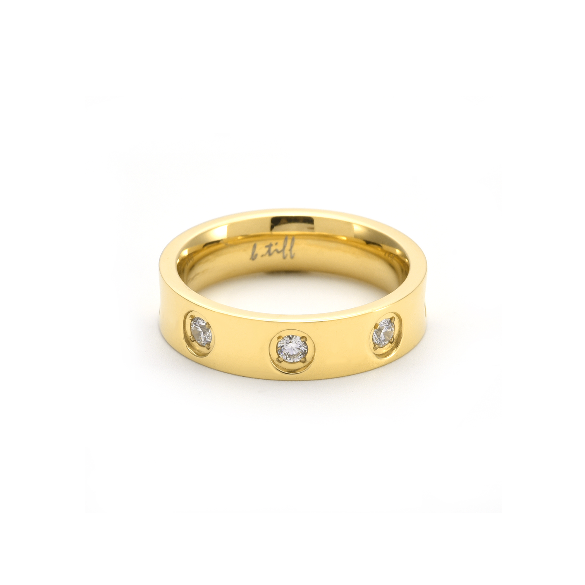 RG808G B.Tiff Gold 8-Stone Pave Ring