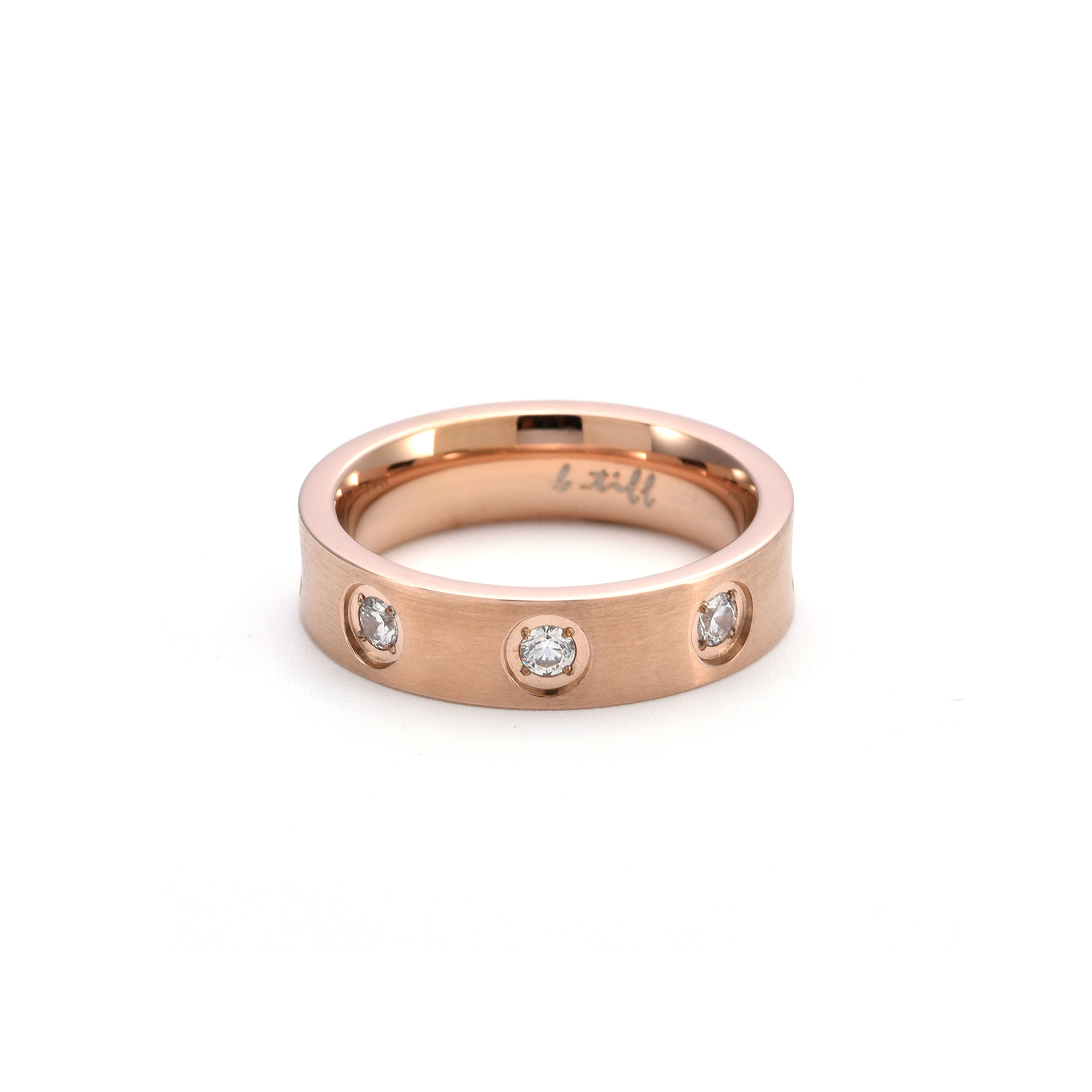 RG808RG B.Tiff Rose Gold 8-Stone Pave Ring