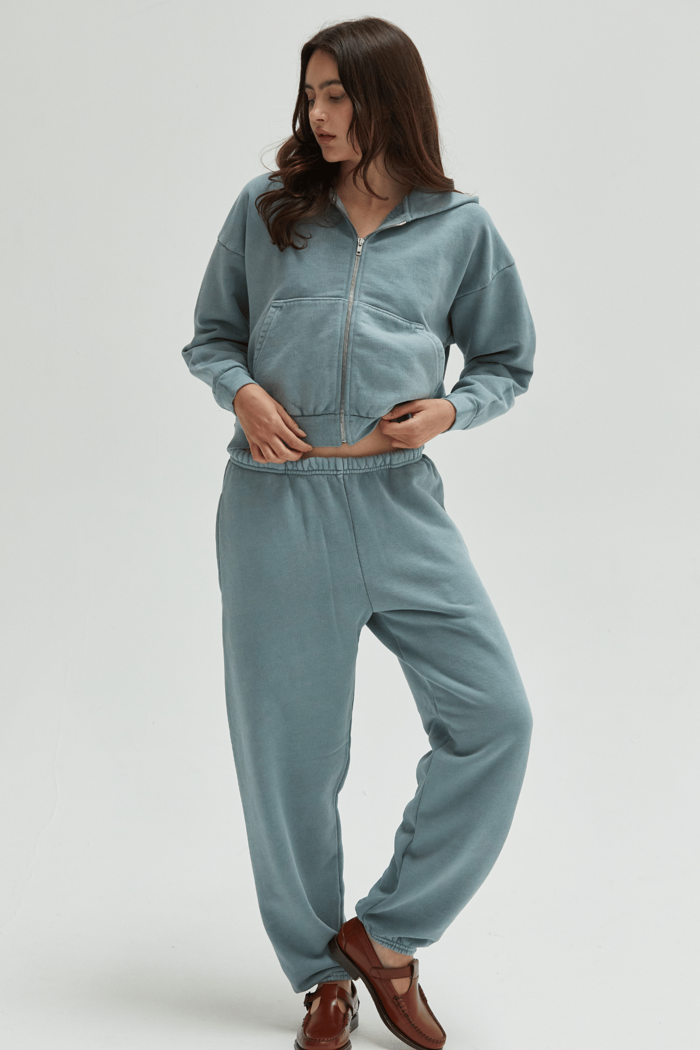 Rosie Cropped Zip-Up Hoodie