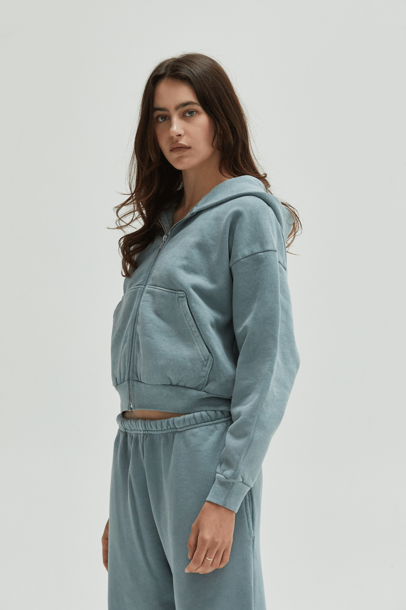 Rosie Cropped Zip-Up Hoodie