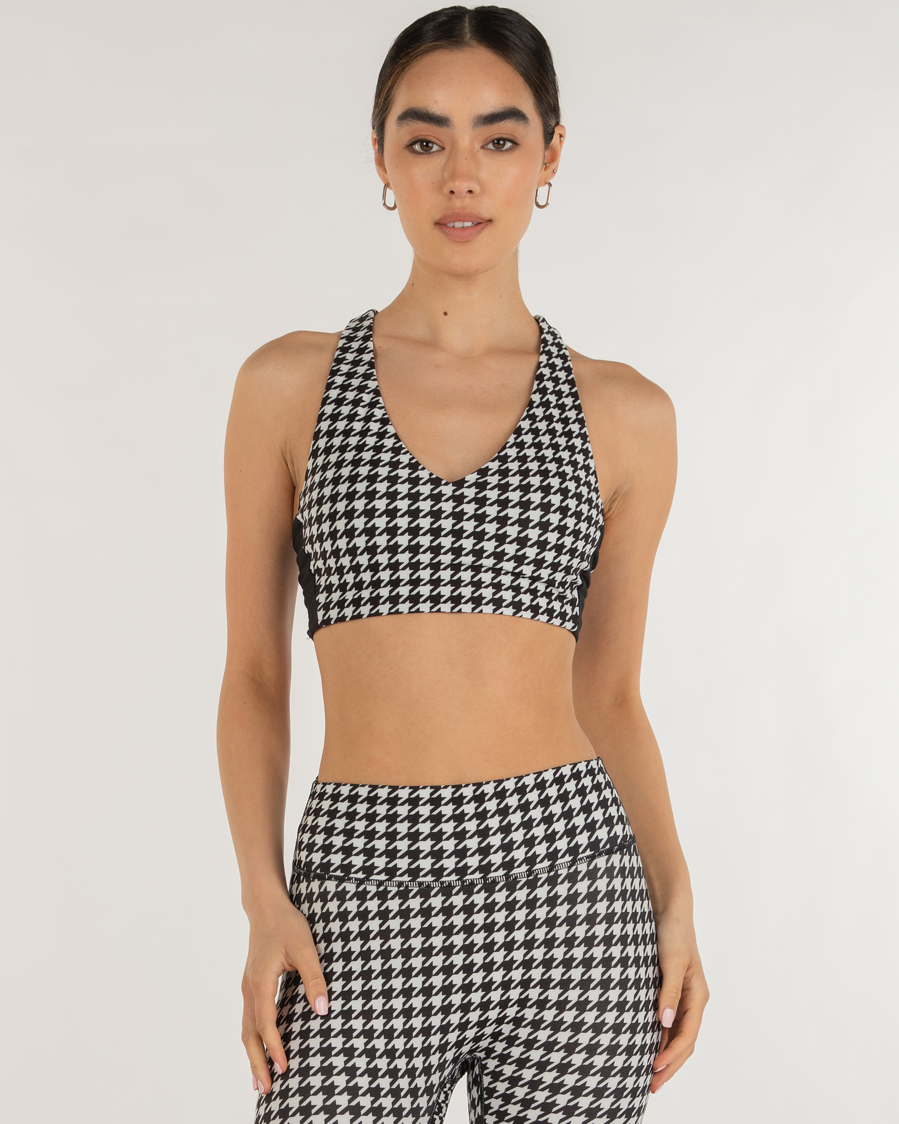 Elsa Fleece V Neck Longline Bra-0