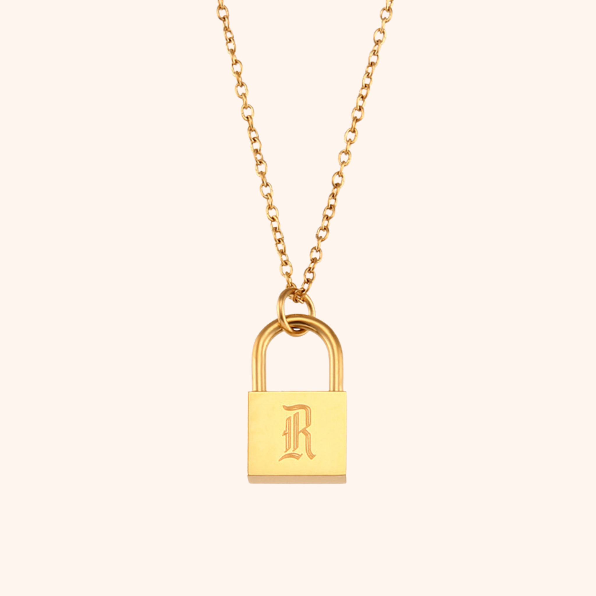 Initial Lock Necklace