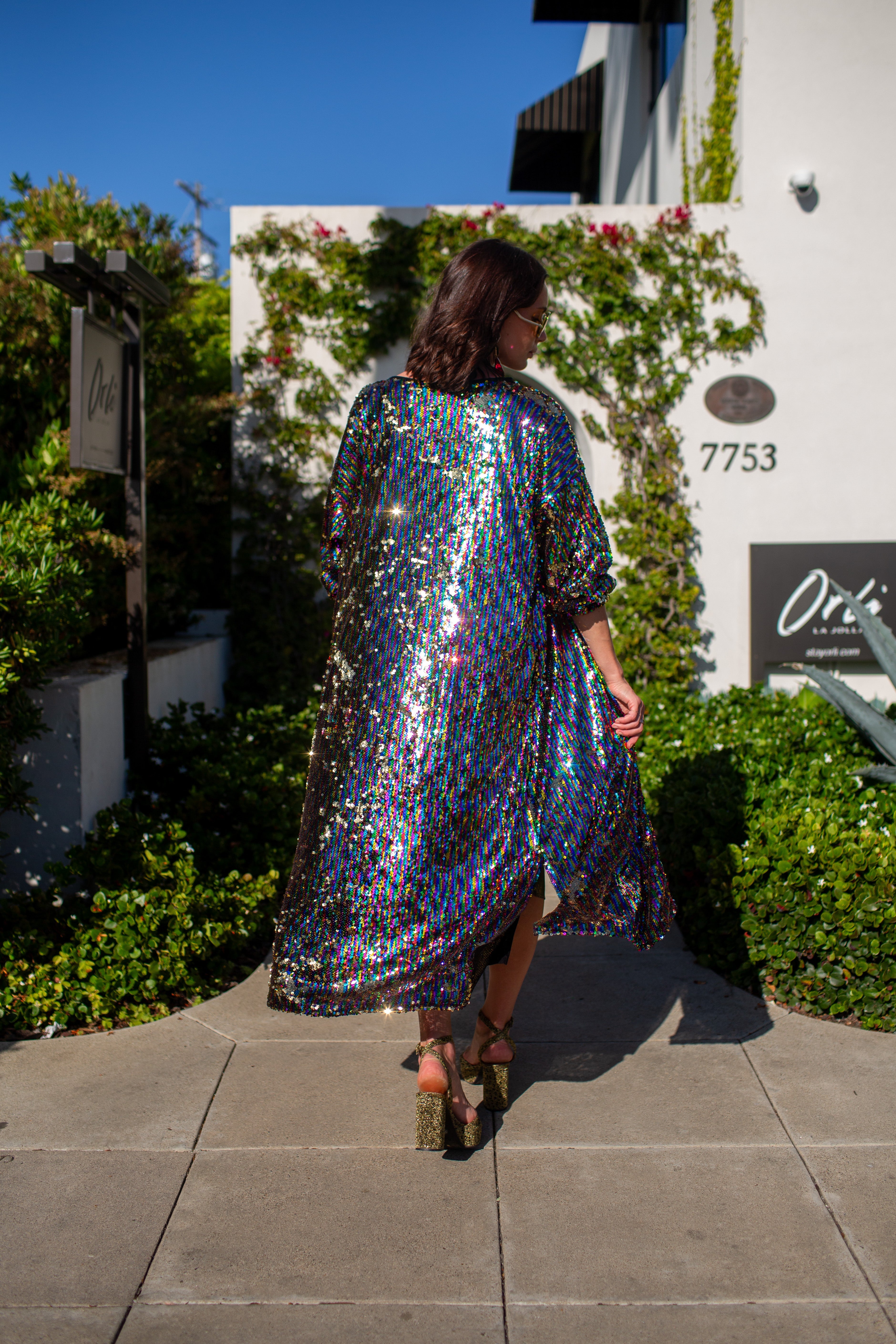 Rainbow Rage Sequin Cocoon Jacket