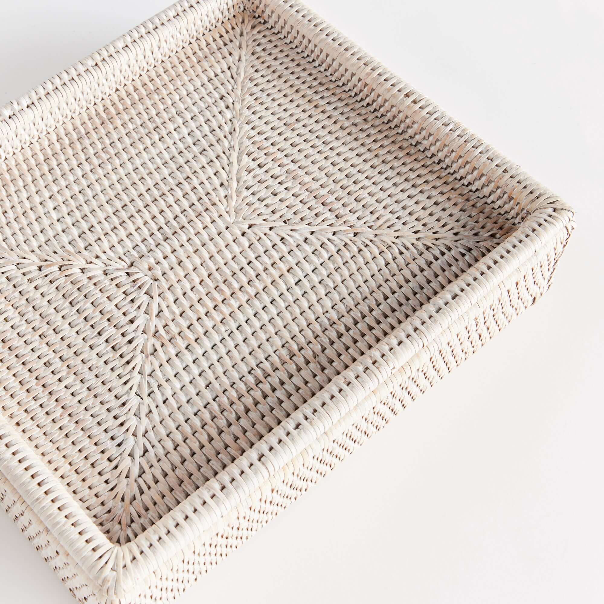 Rattan Lidded Letter Box for Home Office