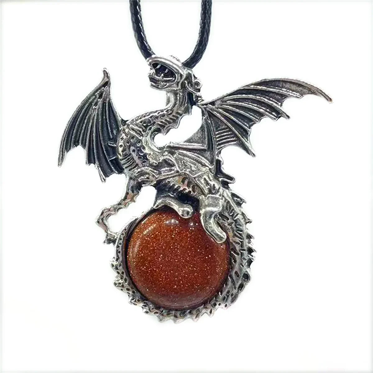 Crystal Circle Dragon Necklaces