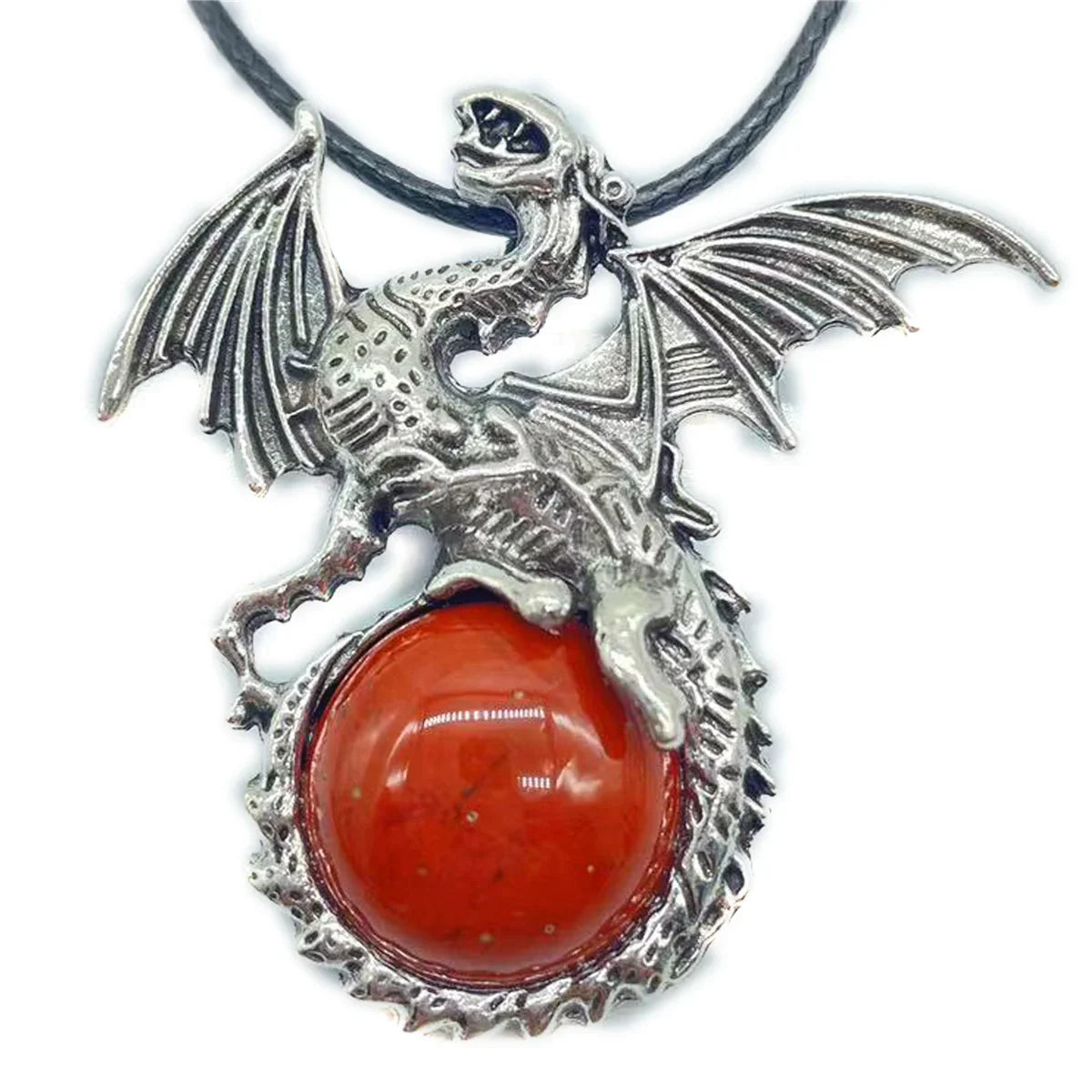 Crystal Circle Dragon Necklaces