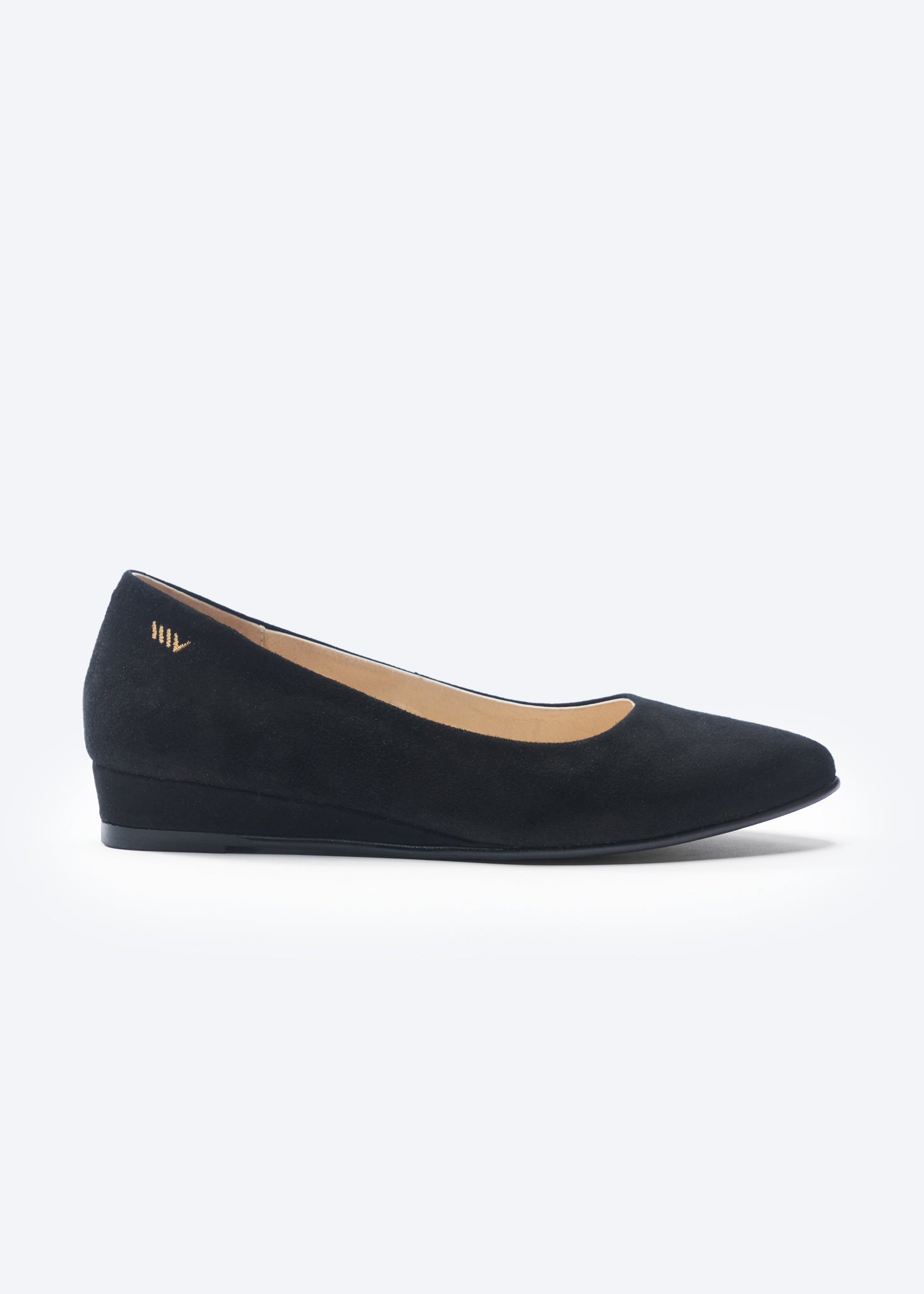 Roma Black Suede Slip On Women Flat