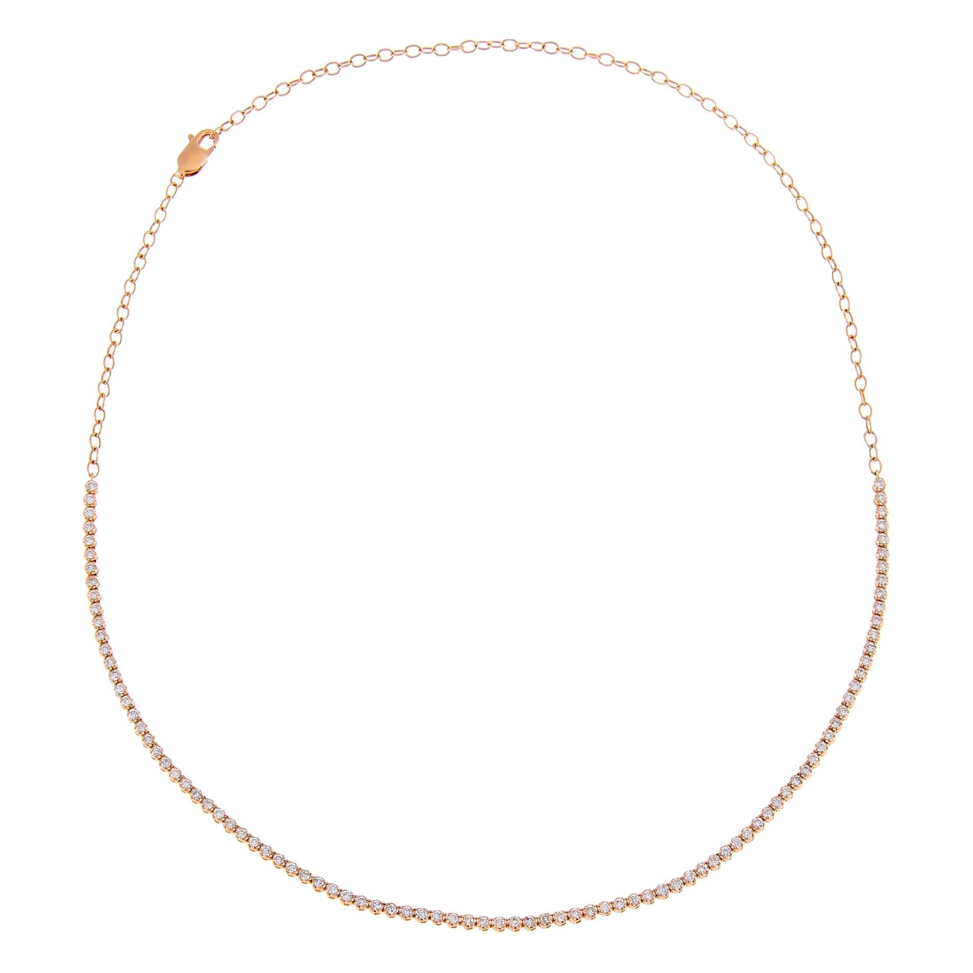  Thin Diamond Tennis Choker 14K - Adina's Jewels