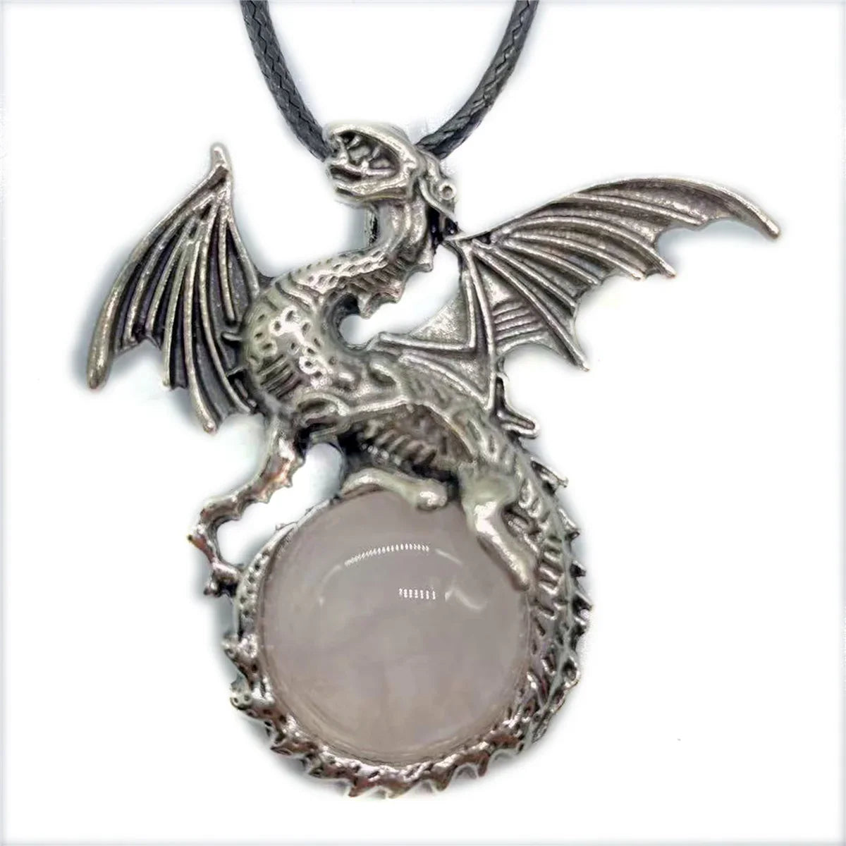 Crystal Circle Dragon Necklaces