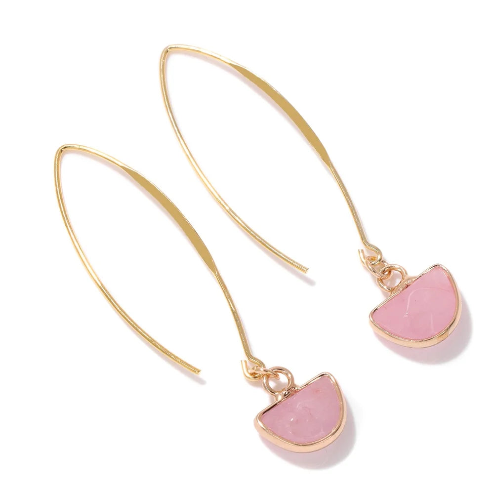 Crystal Faceted Teardrop Gold Earrings