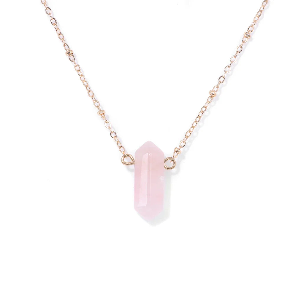 Crystal Hexagon Gold Necklaces