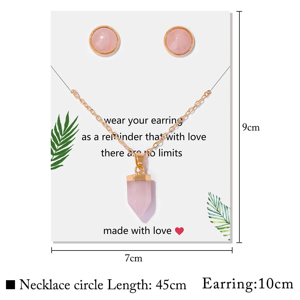 Crystal Point Gold Pendant Necklaces