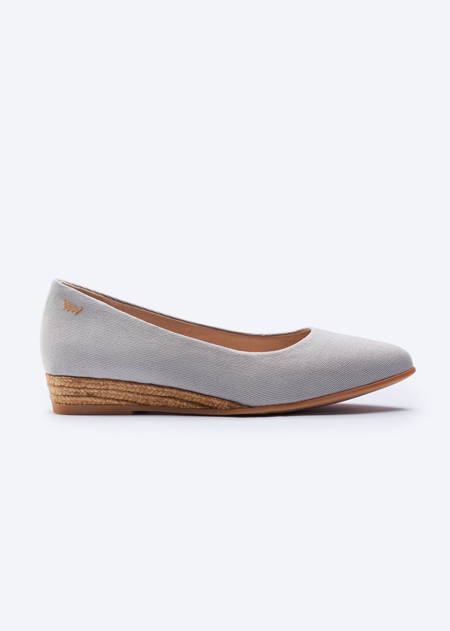 Rubina Ash Grey Canvas Slip On Women Espadrille Flat