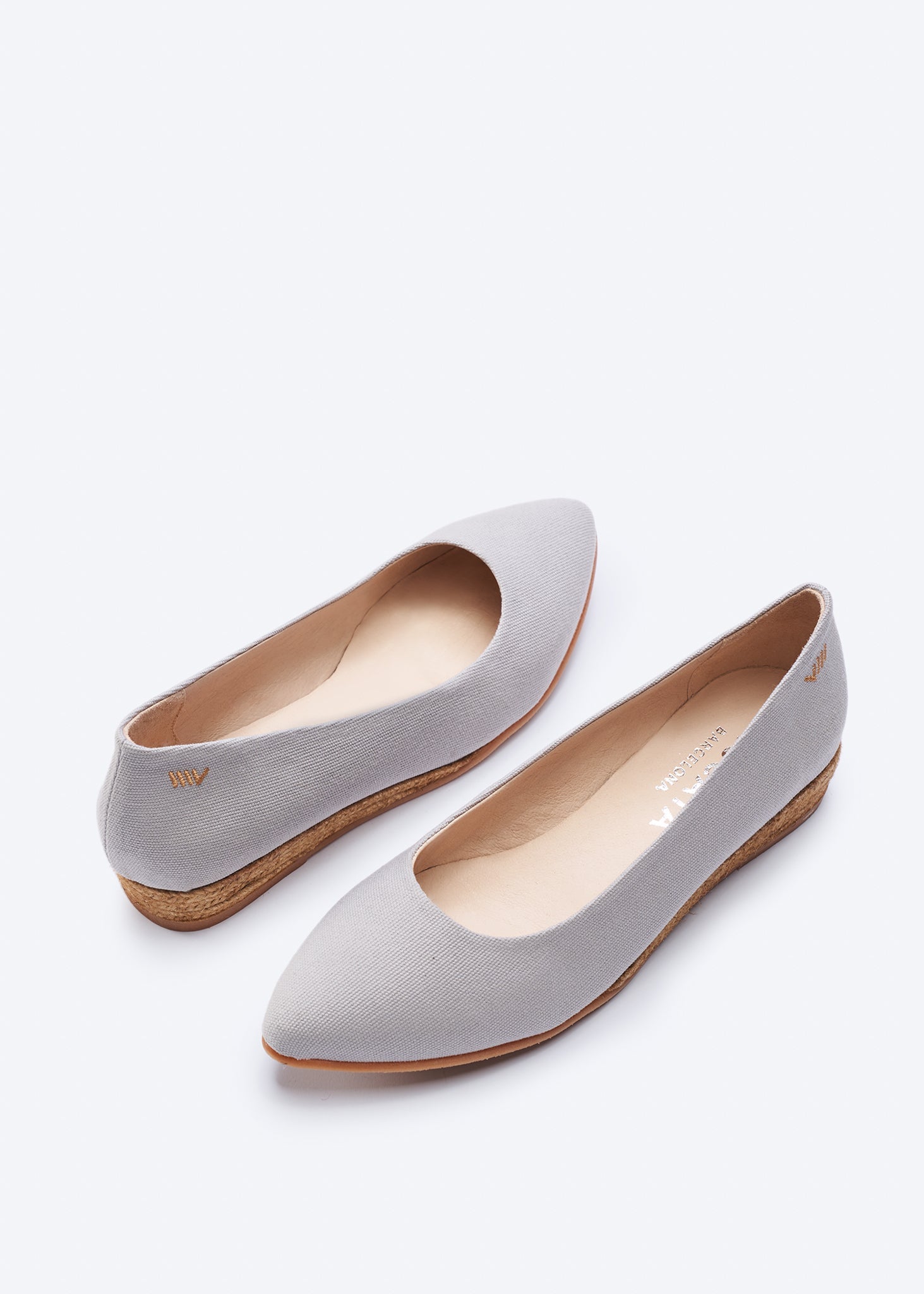 Rubina Ash Grey Canvas Slip On Women Espadrille Flats