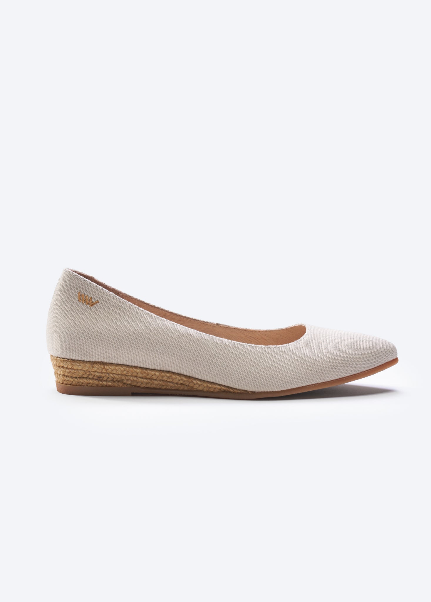 Rubina Beige Canvas Slip On Women Espadrille Flat