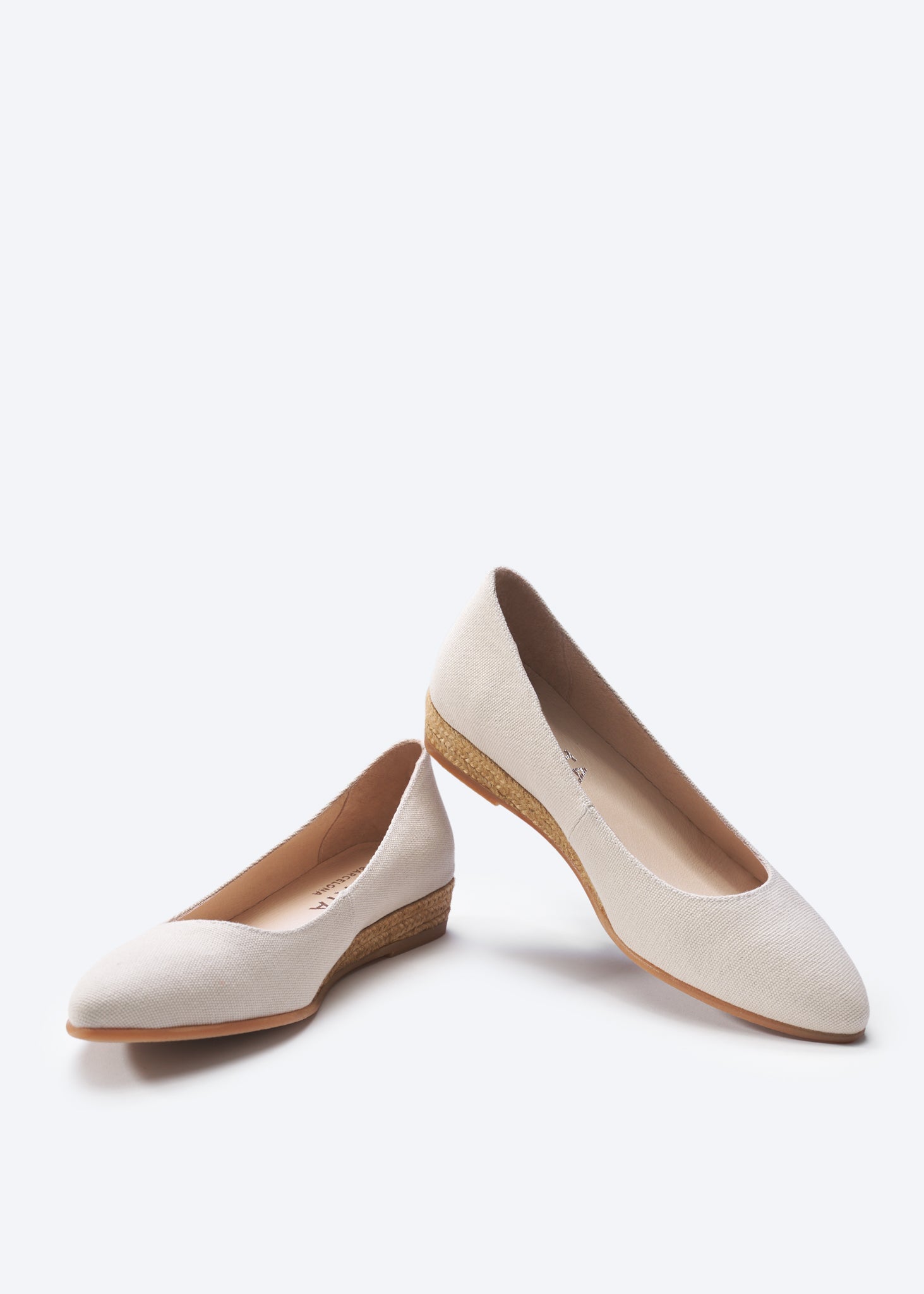 Rubina Beige Canvas Slip On Women Espadrille Flats