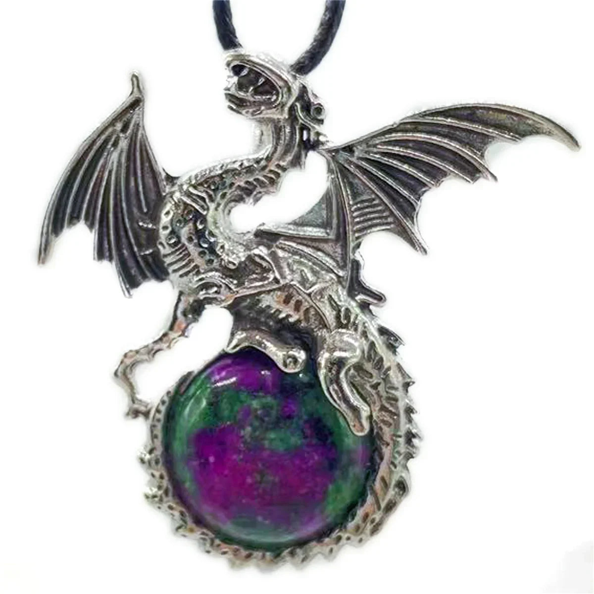 Crystal Circle Dragon Necklaces