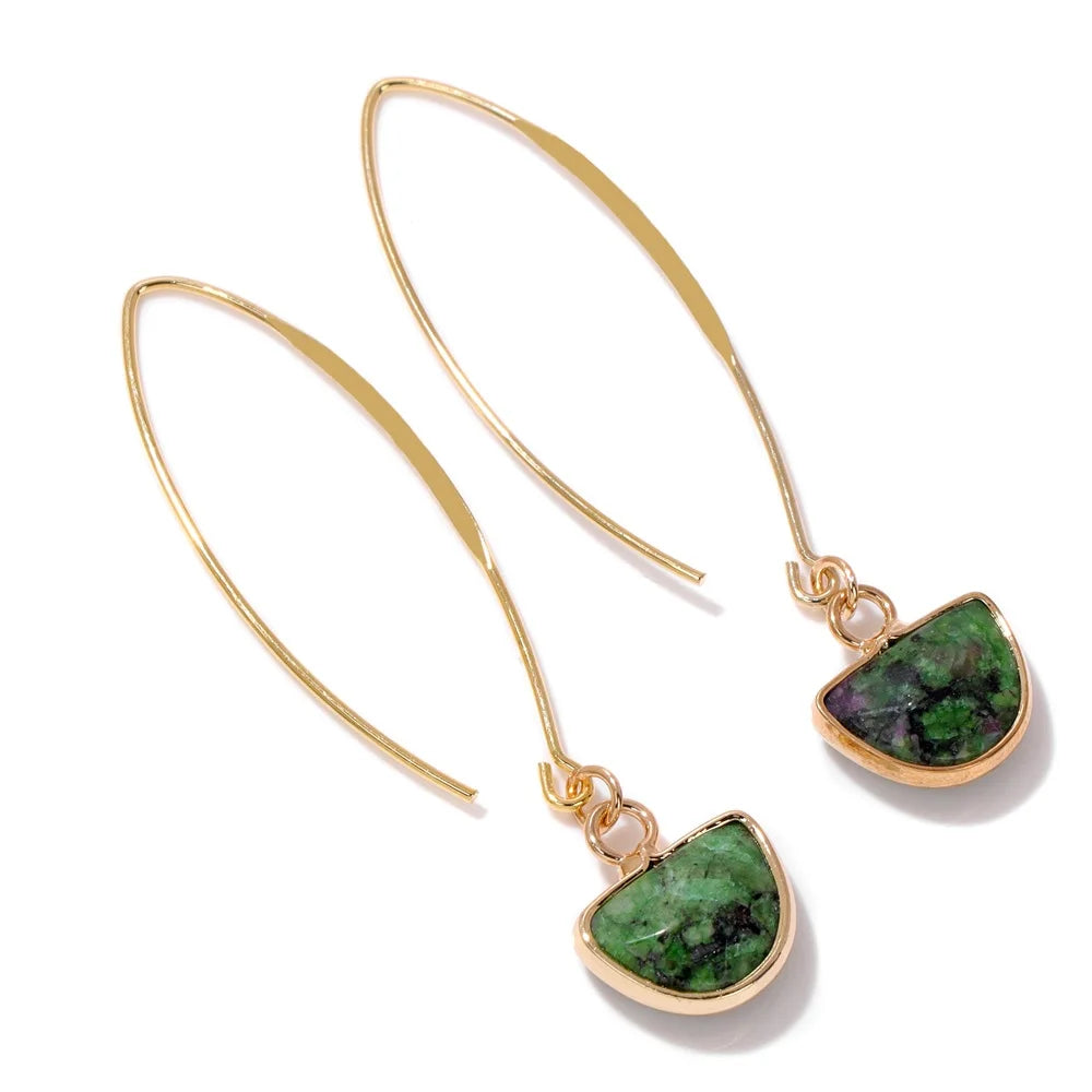 Crystal Faceted Teardrop Gold Earrings