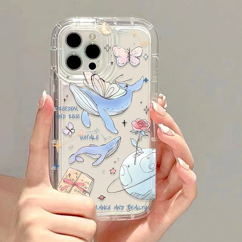 Cute Flower Rabbit Soft Protection Cover Transparent Phone Case