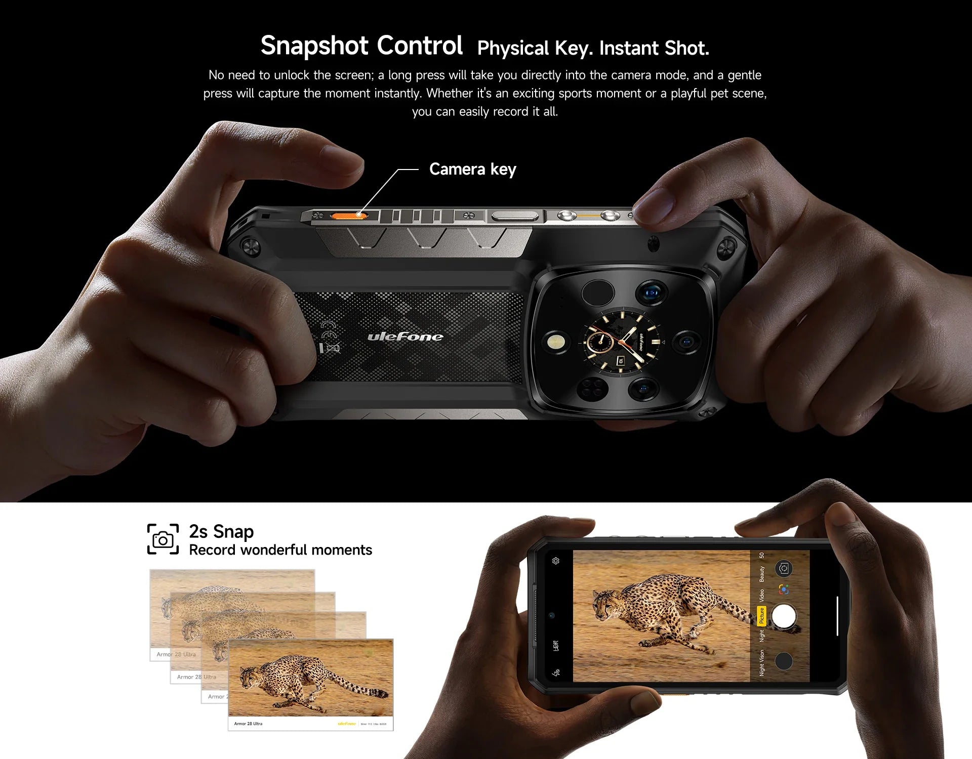 Ulefone AI Armor 28 Ultra 5G Thermal Imaging Rugged Phone MTK Dimensity 9300+ AMOLED Android Smartphone 1TB ROM