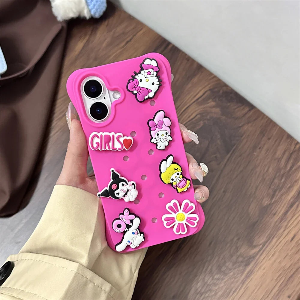 Crocs Charms Cute DIY Holes Silicone Soft Phone Case