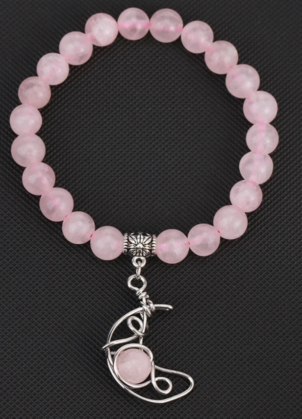 Crescent Moon Stone Bead Bracelets