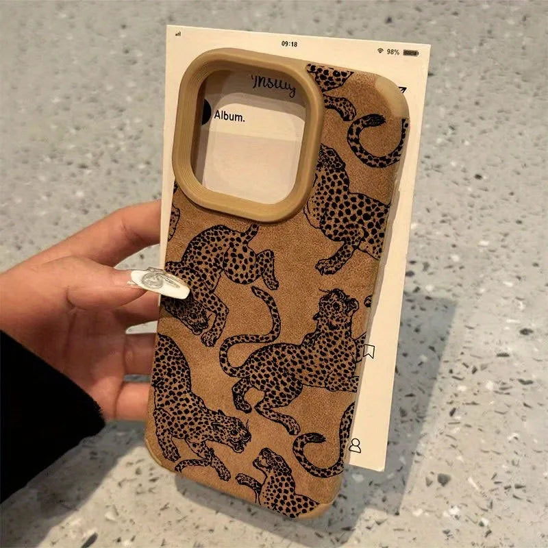 Vivid Leopard Pattern Bonded Leather Phone Case For iPhone
