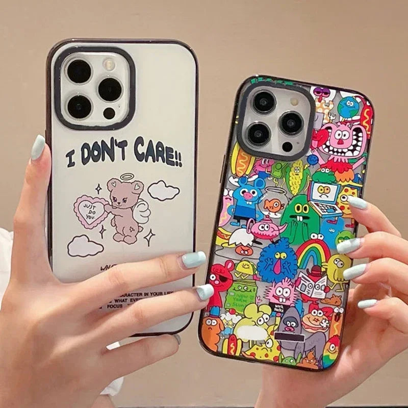 Upgrade Acrylic Border Monsters Angel Bear Phone Case