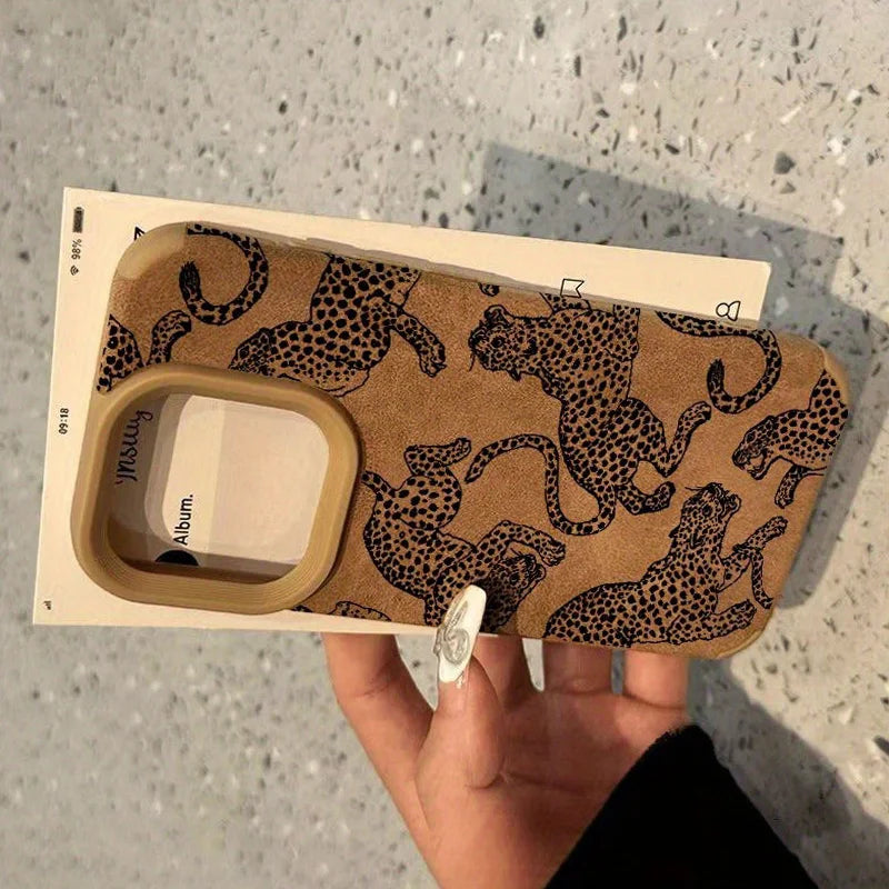 Vivid Leopard Pattern Bonded Leather Phone Case For iPhone