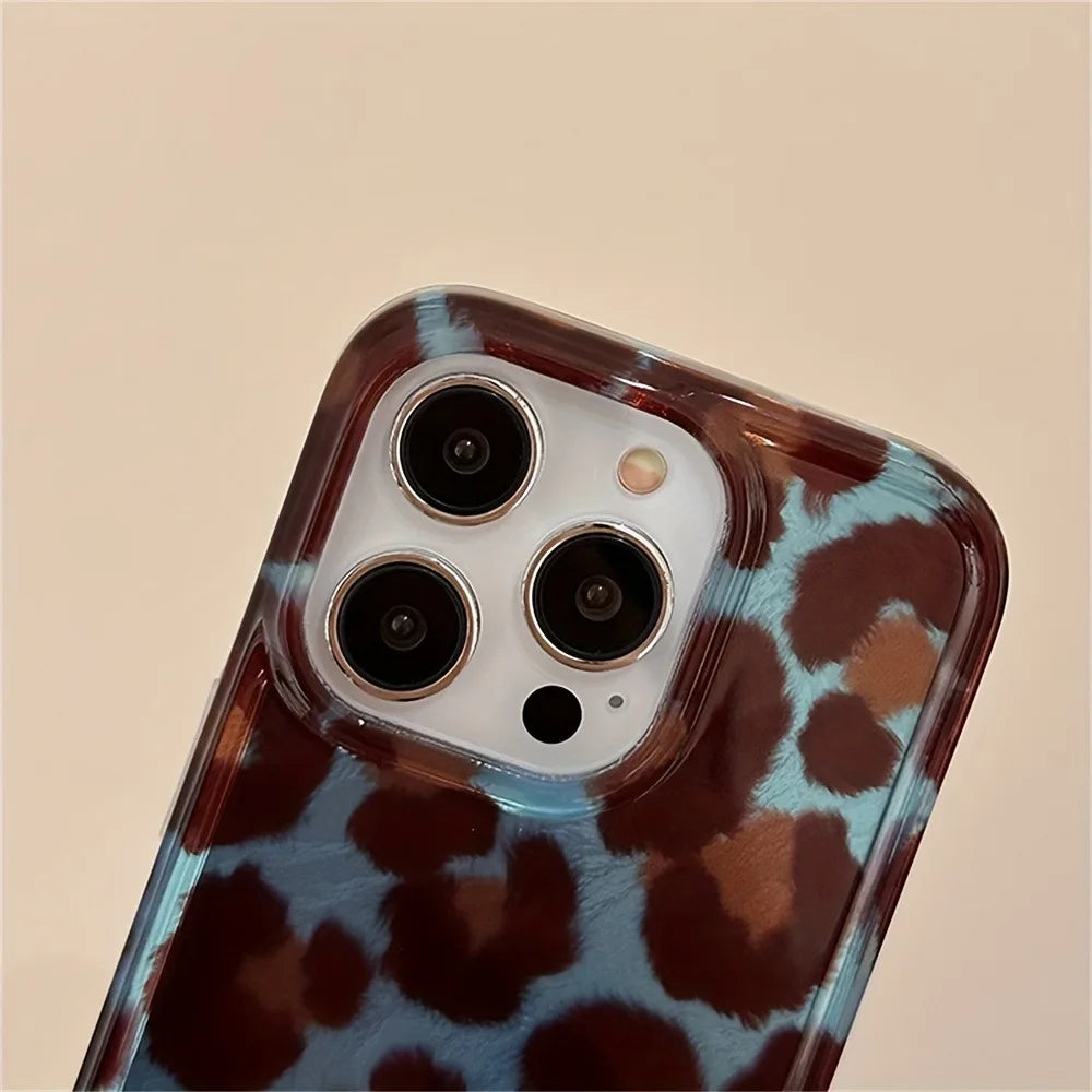 Simple Fashion Smudge Leopard Print Soft Phone Case For iPhone