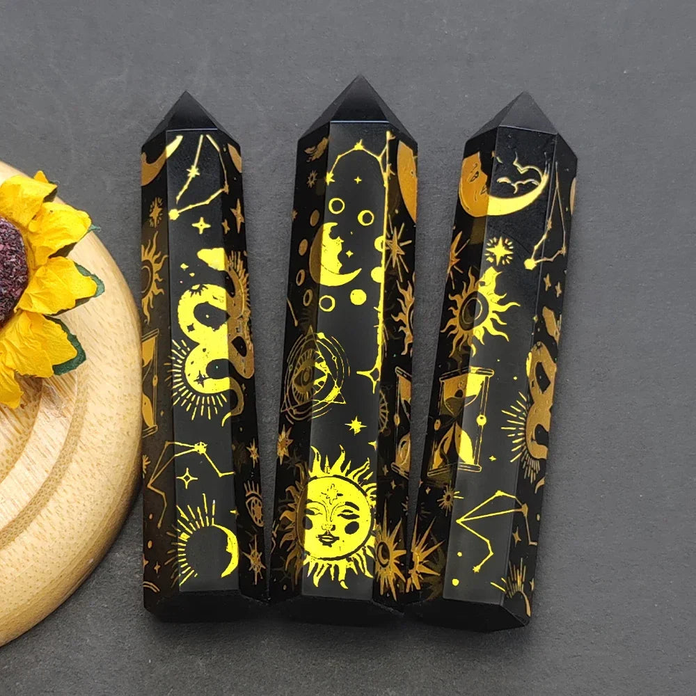 Snake, Sun, Moon, Star Crystal Tower Obelisks