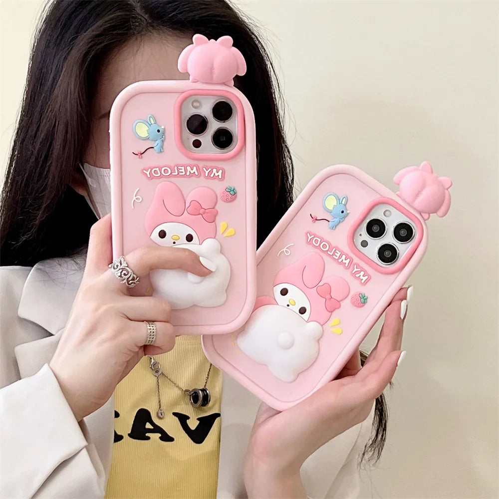 Melody 3D Cartoon Decompress Silicon Soft Phone Case