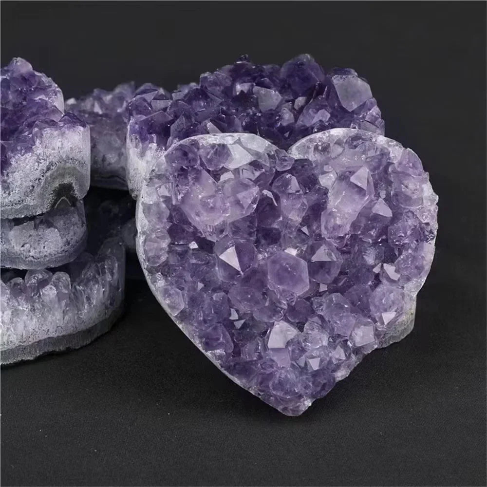 Amethyst Druzy Crystal Heart