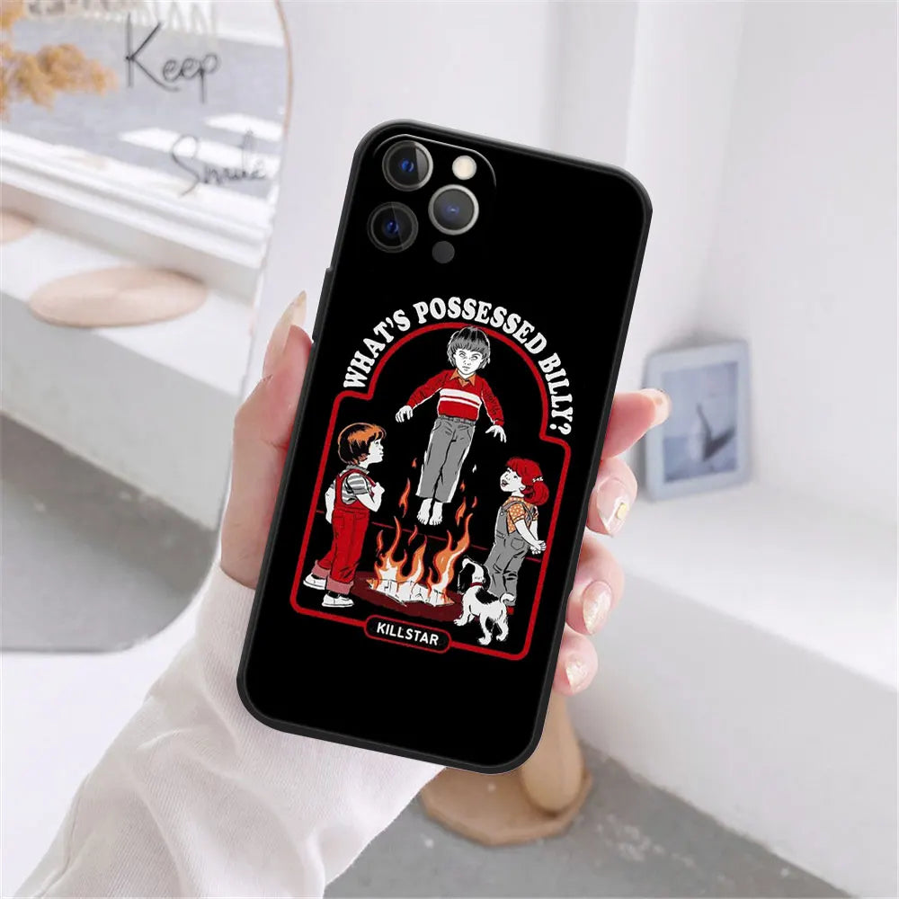 Funny Halloween Let's Summon Demons Graphic Black Soft Silicone Case For iPhone