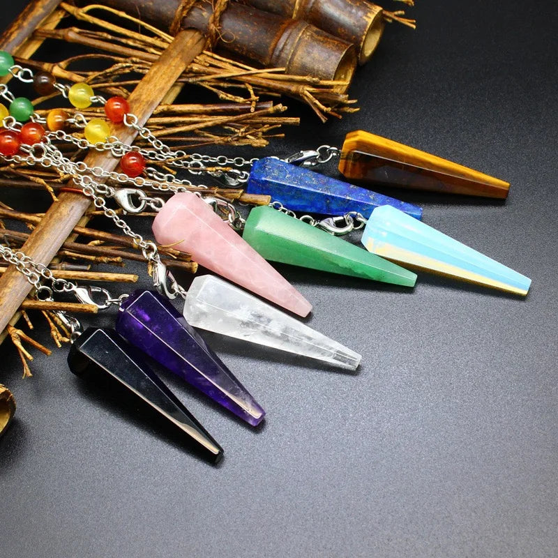 Triple Moon Pentacle Chakra Pendulums