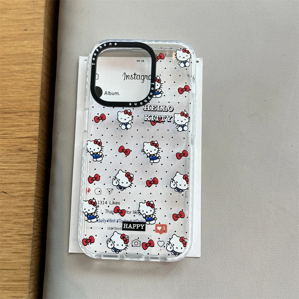 White Cute Mini Red Bow Hello Kitty Phone Case